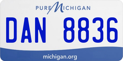 MI license plate DAN8836