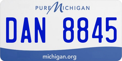 MI license plate DAN8845