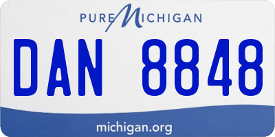 MI license plate DAN8848