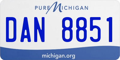 MI license plate DAN8851