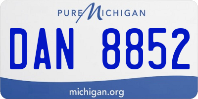 MI license plate DAN8852
