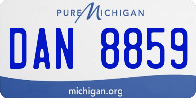 MI license plate DAN8859