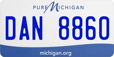 MI license plate DAN8860