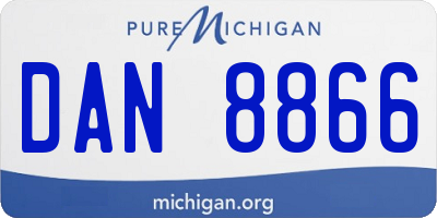 MI license plate DAN8866