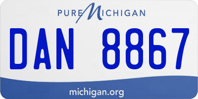 MI license plate DAN8867