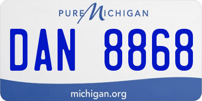 MI license plate DAN8868
