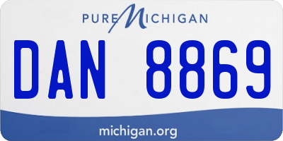 MI license plate DAN8869