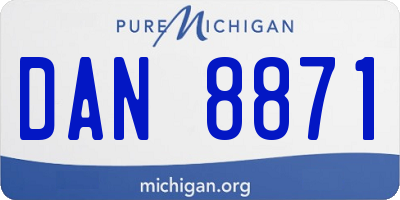 MI license plate DAN8871