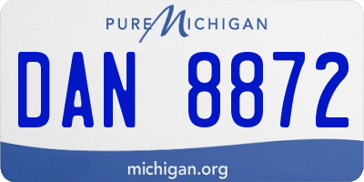 MI license plate DAN8872