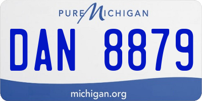 MI license plate DAN8879