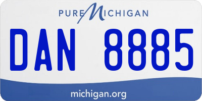 MI license plate DAN8885