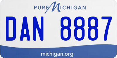 MI license plate DAN8887