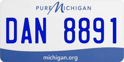 MI license plate DAN8891