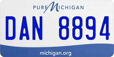 MI license plate DAN8894