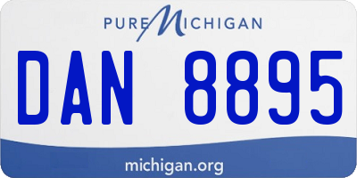 MI license plate DAN8895