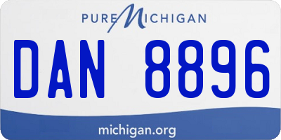 MI license plate DAN8896