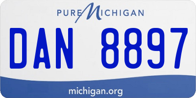 MI license plate DAN8897