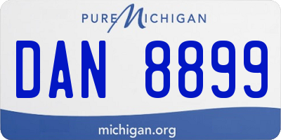 MI license plate DAN8899