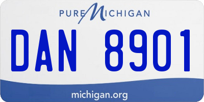 MI license plate DAN8901