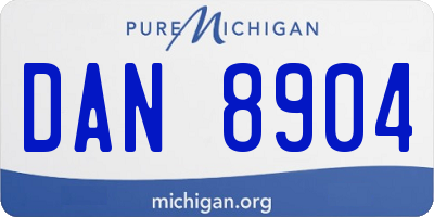 MI license plate DAN8904