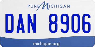 MI license plate DAN8906