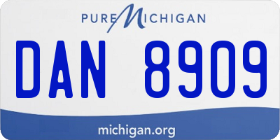 MI license plate DAN8909