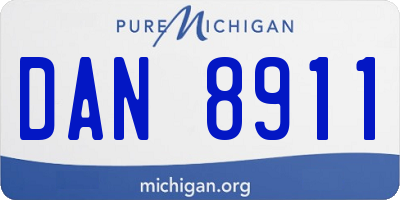 MI license plate DAN8911