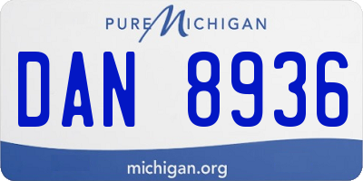MI license plate DAN8936