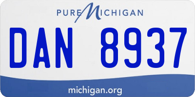 MI license plate DAN8937