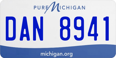 MI license plate DAN8941