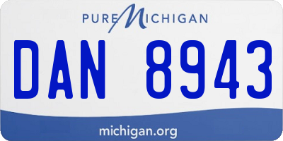 MI license plate DAN8943