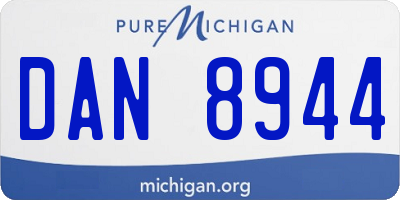 MI license plate DAN8944