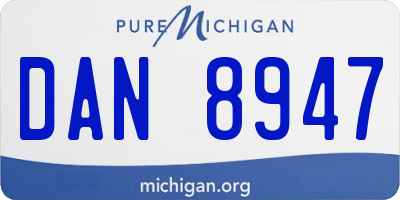 MI license plate DAN8947
