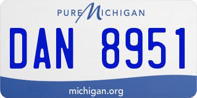 MI license plate DAN8951
