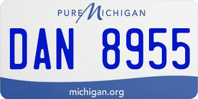 MI license plate DAN8955