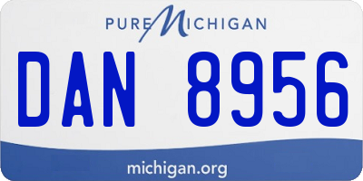 MI license plate DAN8956