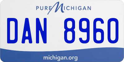 MI license plate DAN8960