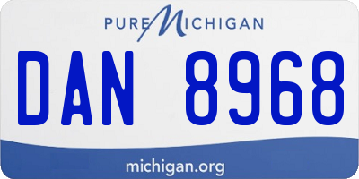 MI license plate DAN8968