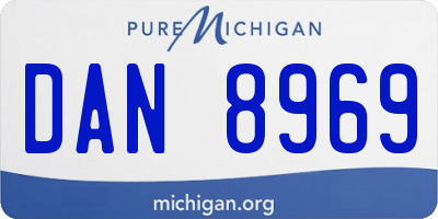 MI license plate DAN8969