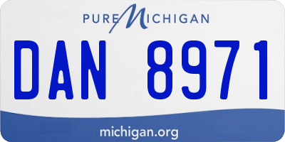 MI license plate DAN8971
