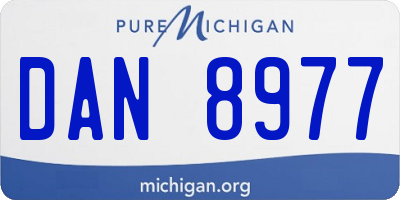 MI license plate DAN8977