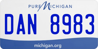 MI license plate DAN8983