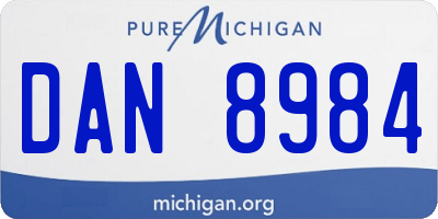 MI license plate DAN8984