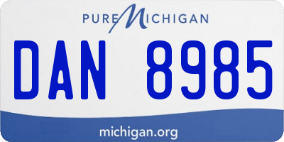 MI license plate DAN8985