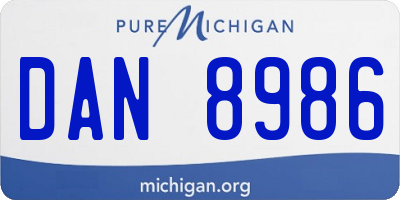 MI license plate DAN8986