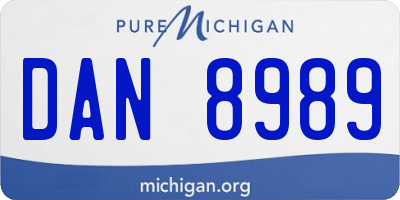MI license plate DAN8989