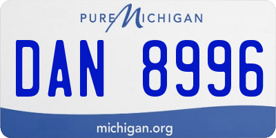 MI license plate DAN8996