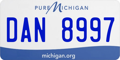 MI license plate DAN8997