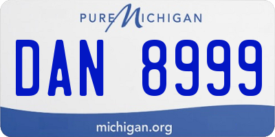 MI license plate DAN8999