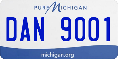 MI license plate DAN9001